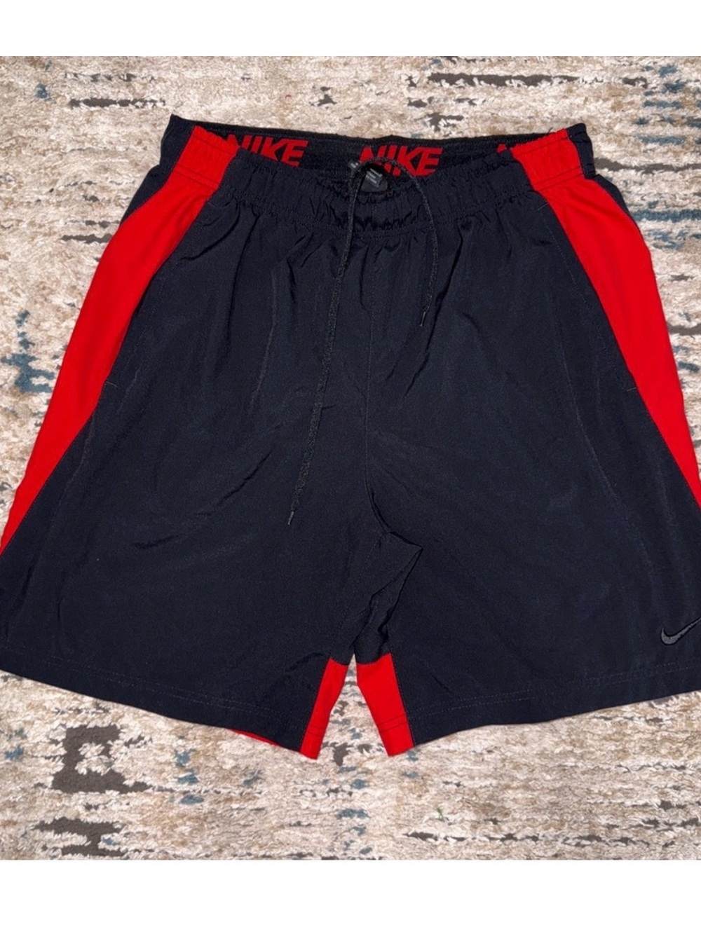 Nike Men’s Black with Red Panel Athletic Shorts